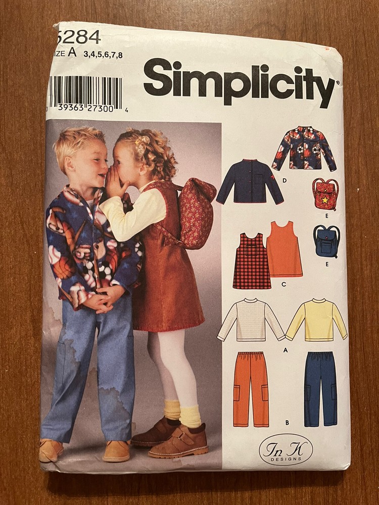 Simplicity - 5284 - Kid’s Clothes & Backpack - Size 3 - 8