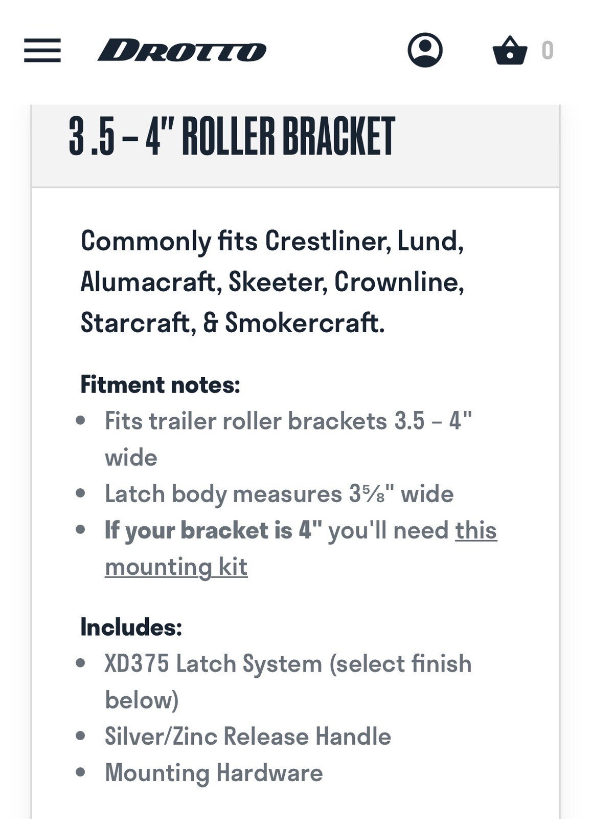 Drotto Quick Release and Catch Boat Latch - Model Black XD375B