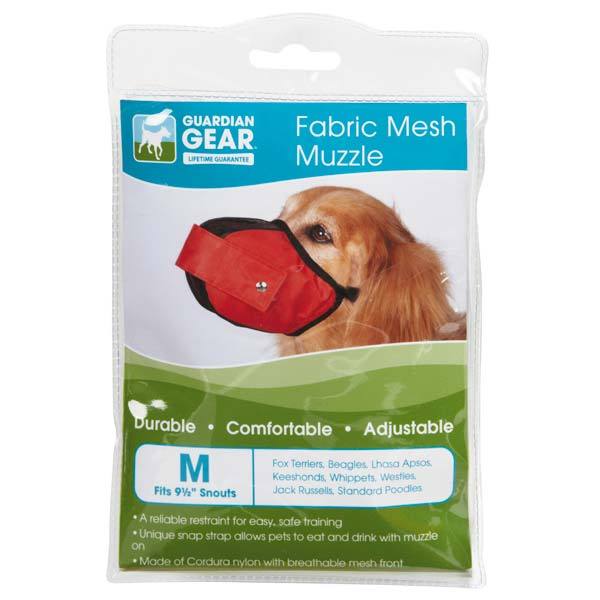 FABRIC MESH DOG MUZZLES Comfortable Soft Red Muzzle for Dogs That Bite or Chew