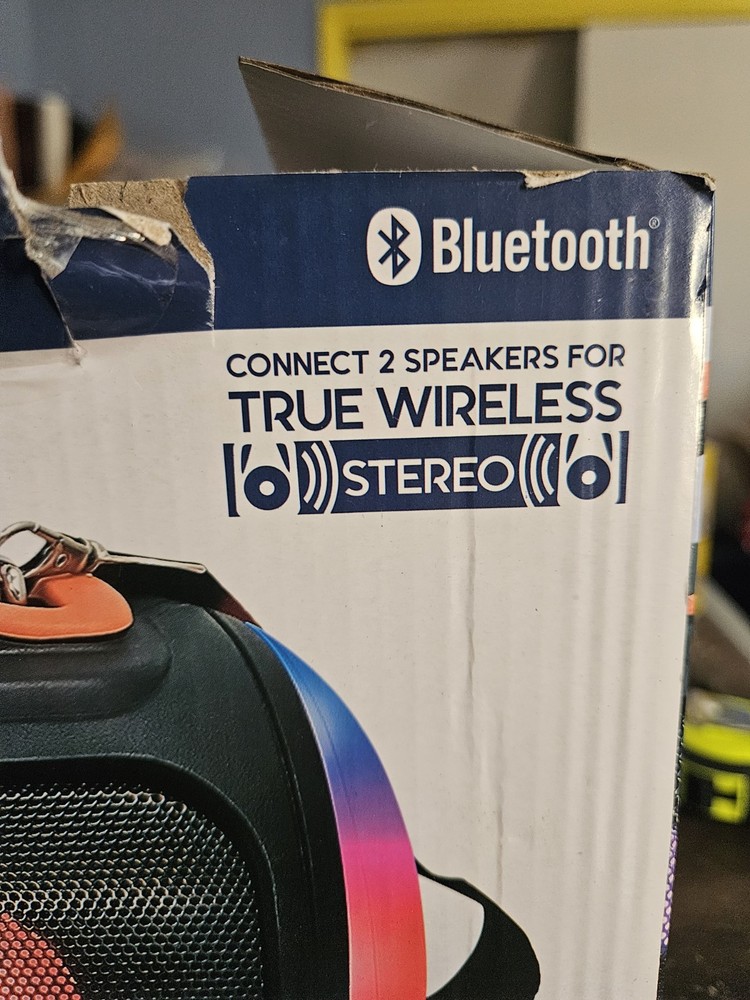 Fisher LED Bluetooth Boombox, Tested, DISCRIPTION