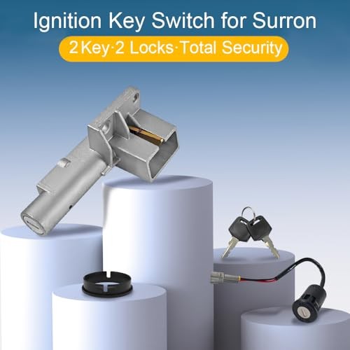 Ignition Key Switch Lock Set for Electric Dirt Bikes, Replacement for Surron