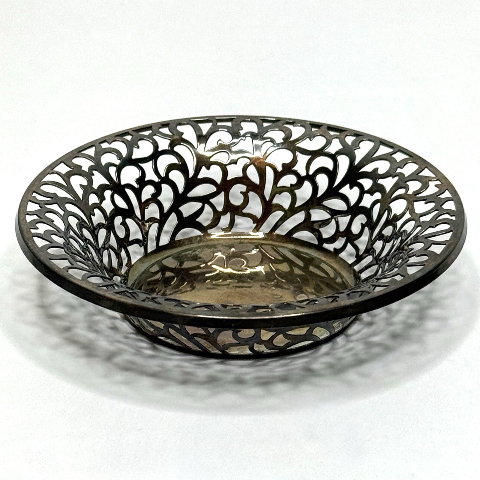 Antique WMF German 800 Silver Reticulated Pierced Bon Bon Dish Art Nouveau c1900