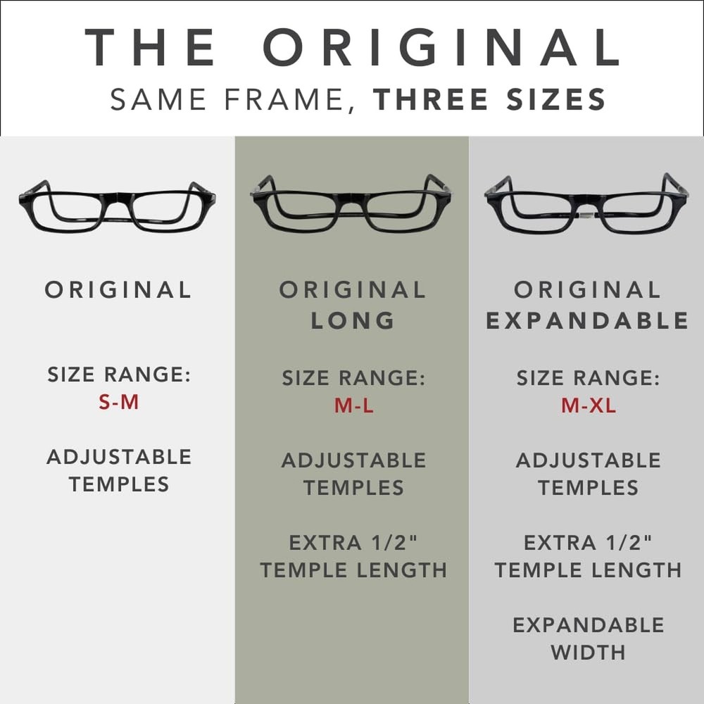 CliC Adjustable Front Connect Reader Black 1.5 x