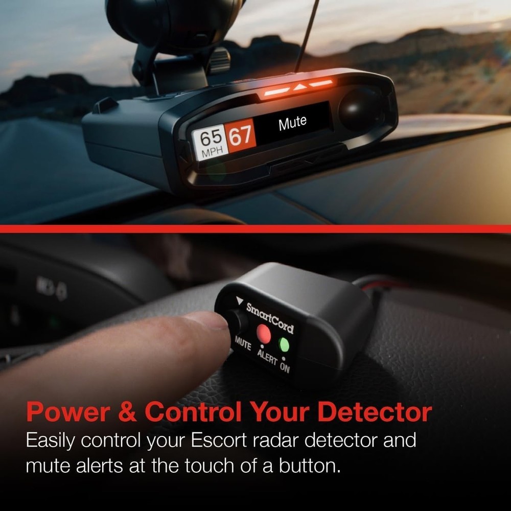 Escort Radar Detector SmartCord Direct Wire with Red LED Light