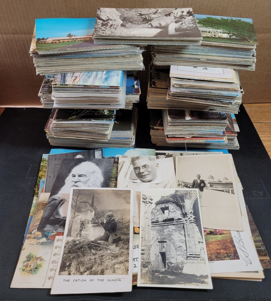 Damaged Foreign Postcards Lot of (50) Crafts Junk Journals Random Pulled