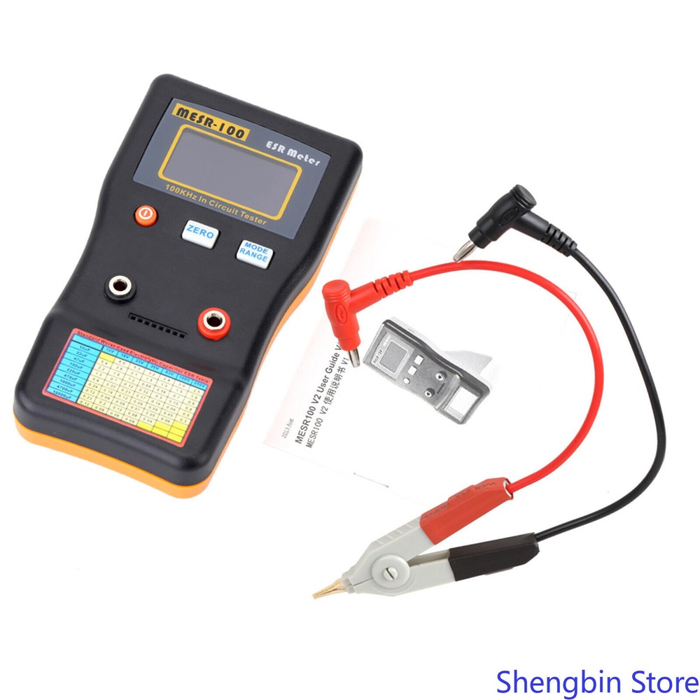 MESR-100 Digital Capacitance ESR Meter Capacitance Circuit Test + Test Clip