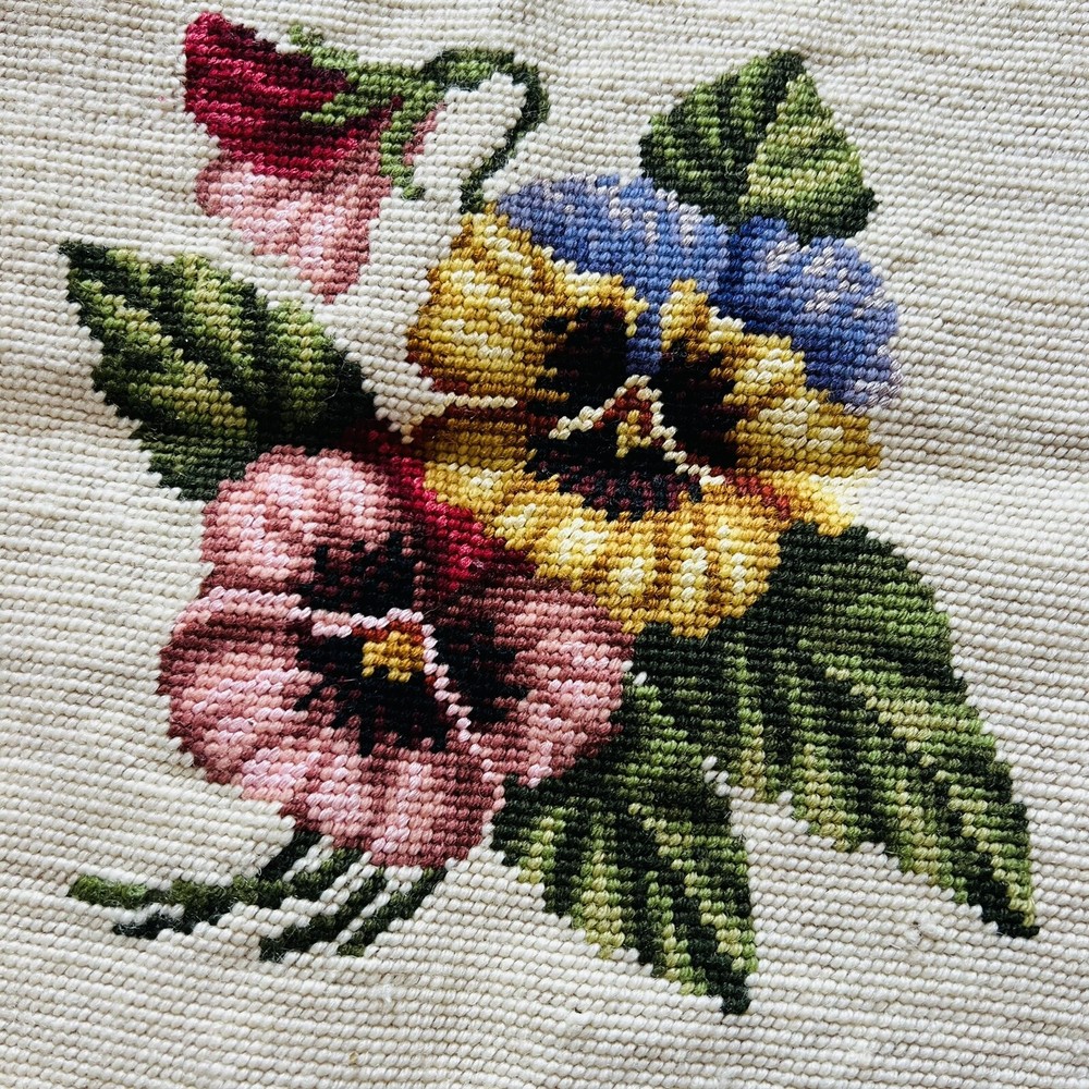 13”x13” Vintage Needlepoint Canvas.
