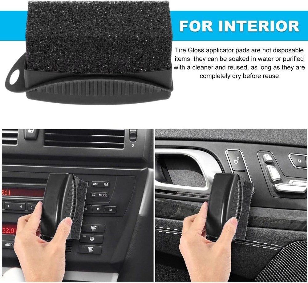 Compact & Effective 2 PCS Tire Polishing Applicators with .Storage Box