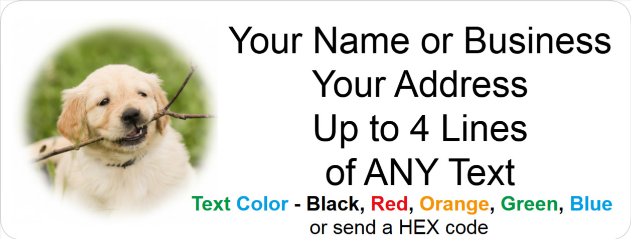 60 Personalized Address Labels with Your Pet Photo Custom Stickers Tag Free Ship