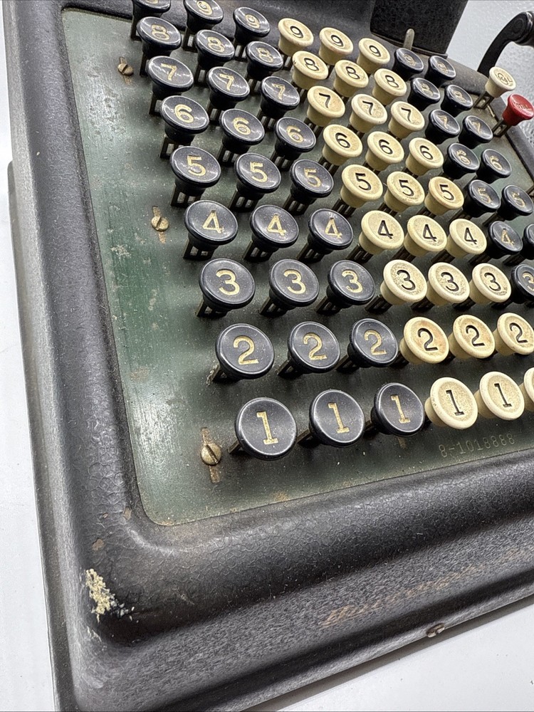 Vintage 1925 Burroughs Portable Adding Machine Register Keys Lever Work