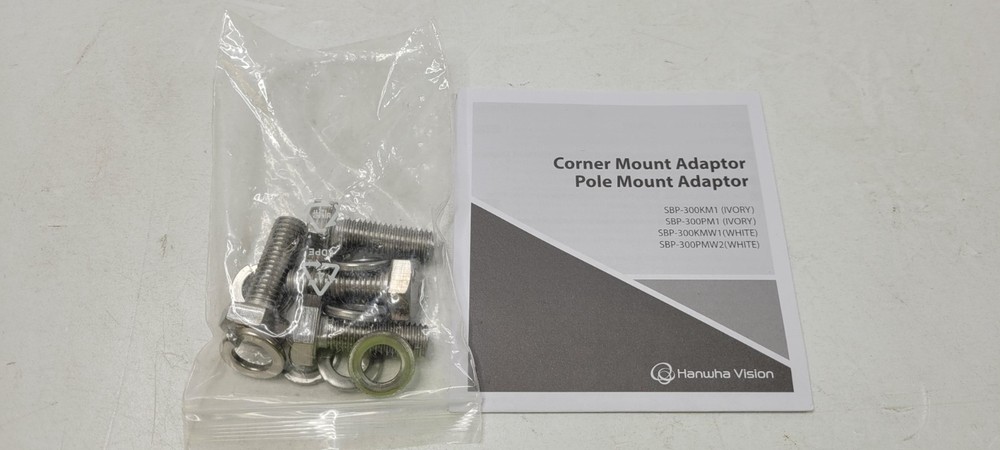 Hanwha Techwin SBP-300KMW1 Corner Mount Adapter Base Security Accessory (White)