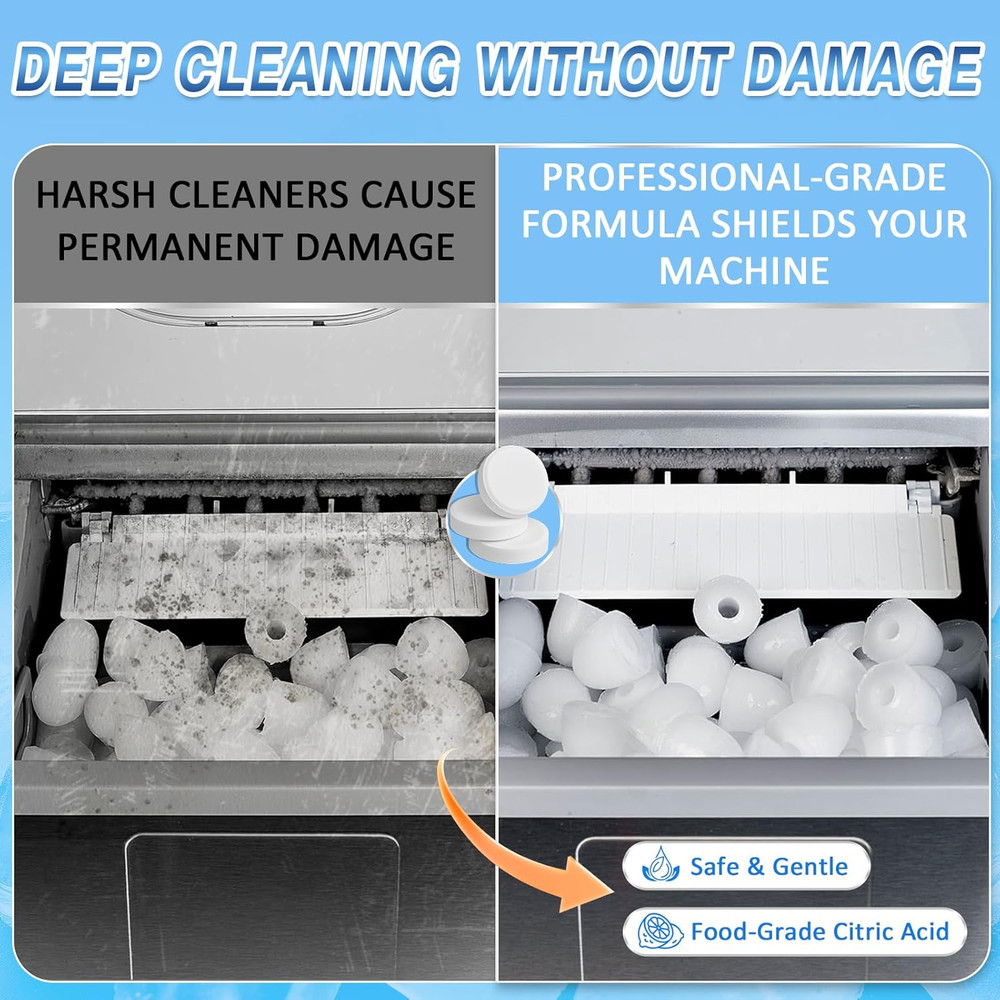 Ice Machine Cleaner Tablets Descaler 36 Pack, Countertop Ice Maker Cleaner Table