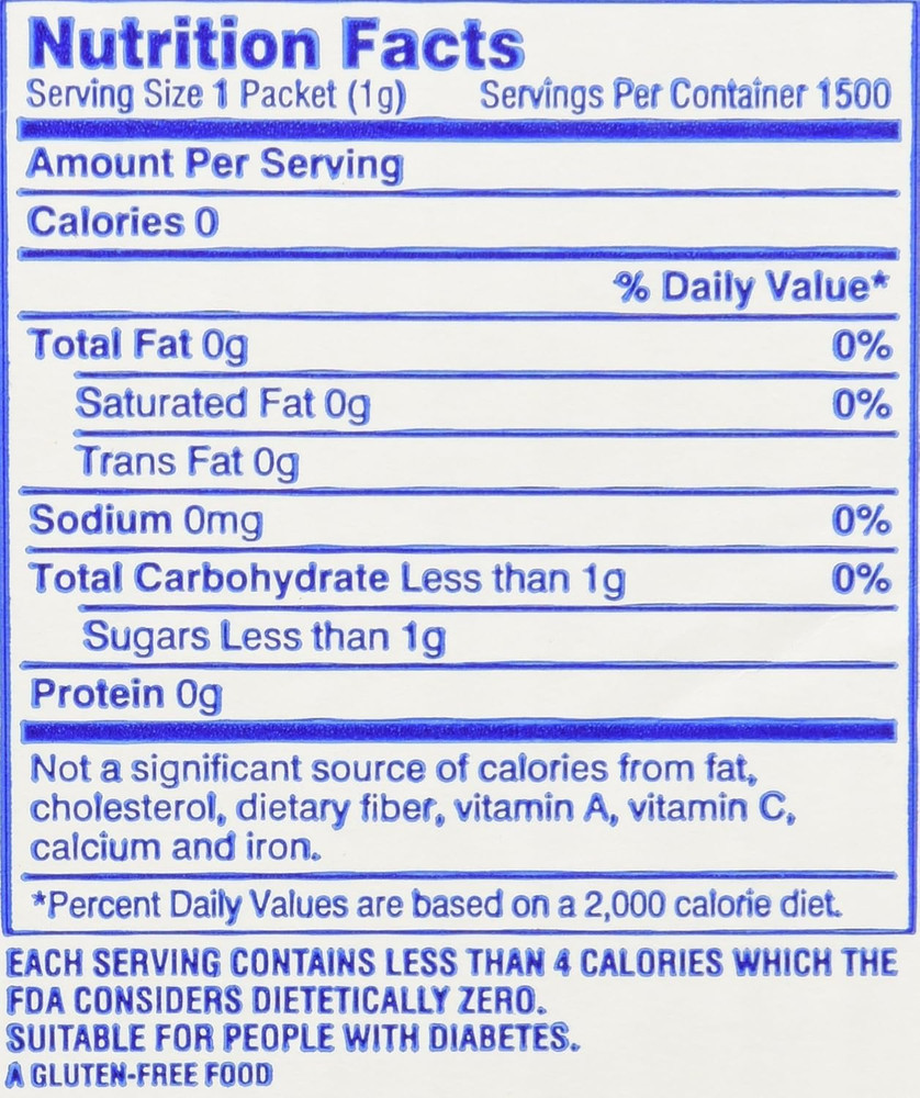Zero Calorie Sweetener 1500 Individual Serving Packets