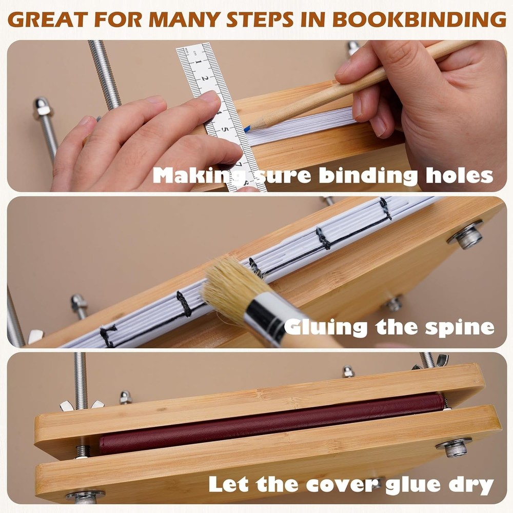 Complete Book Binding Kit with Press, Tools and Storage Bag for Beginners