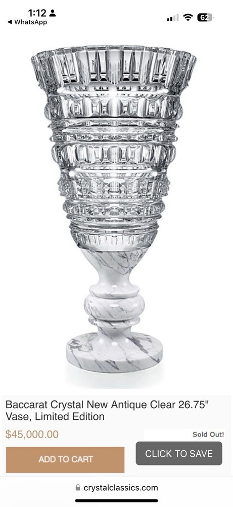Bacarrat Crystal X-Large Vase