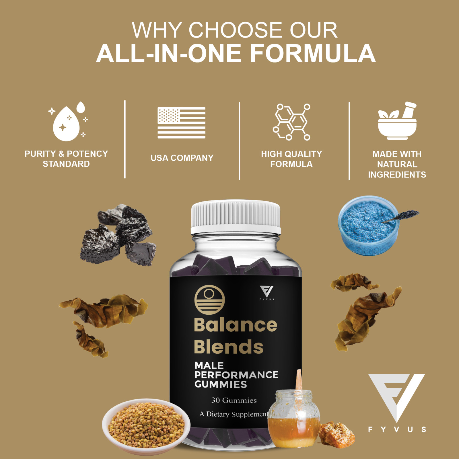 Balance Blends Male Performance Gummies, BalanceBlends (30 Gummies)