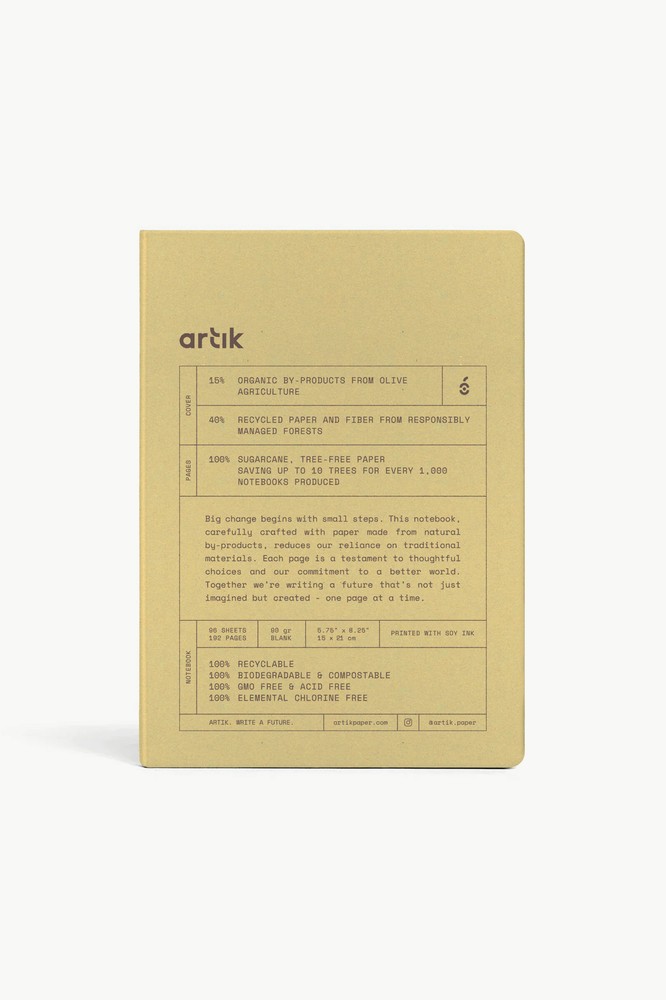 Artik A5 Notebook in Olive - Plain - NEW