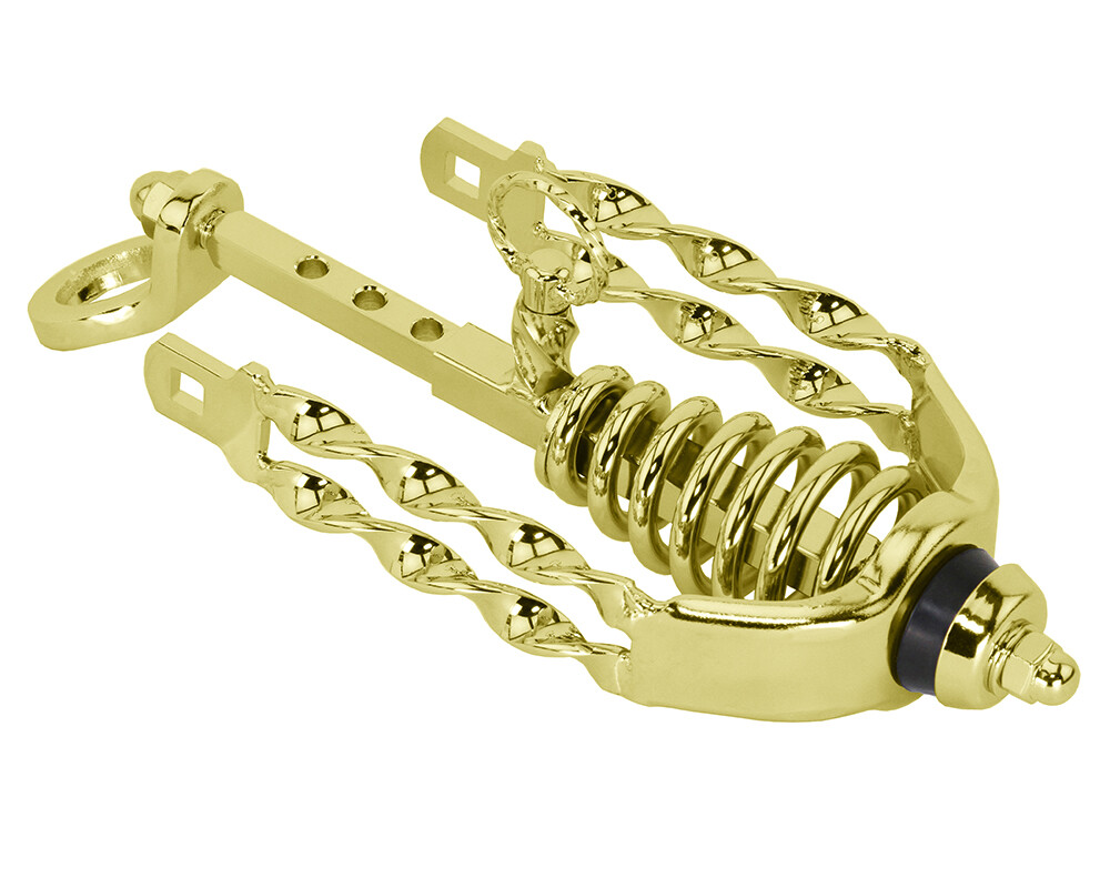 Bike Spring Fork Slammer W/Double Flat Twisted Crown Gold.