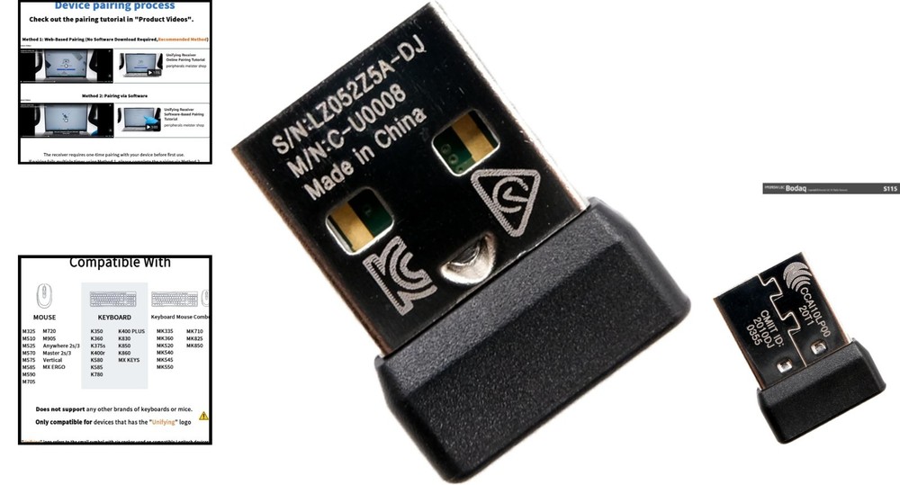 Effortless Connection with Logitech USB Unifying Receiver - Supports 6 Devices