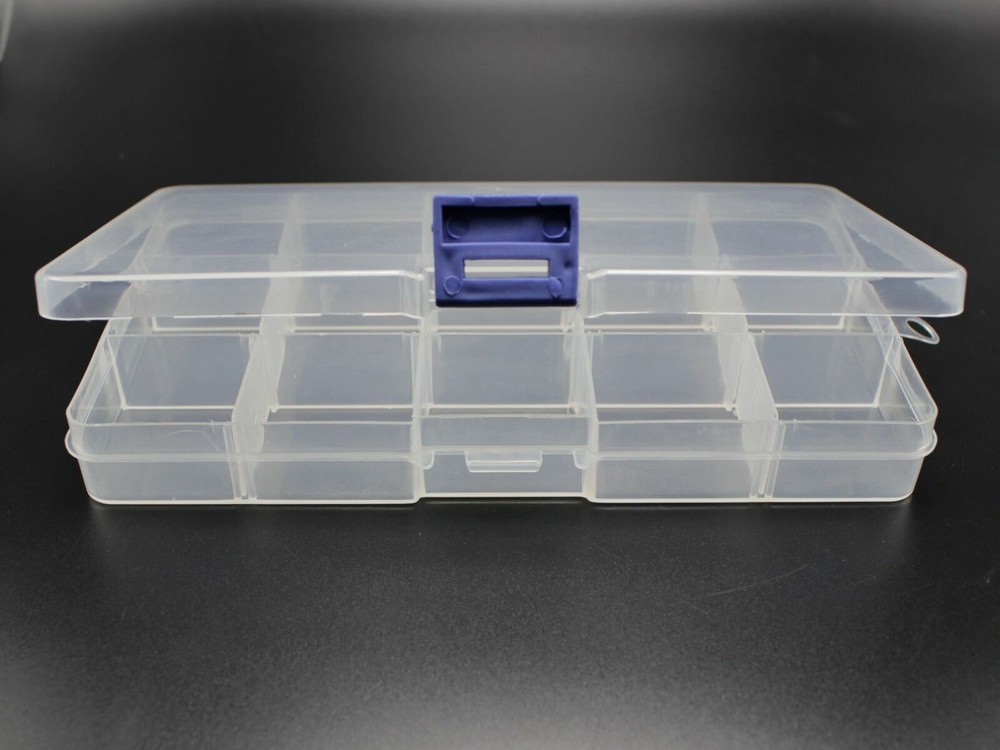 2 Pack 15 Grids Plastic Organizer Box Case Craft Bead Display Storage Container