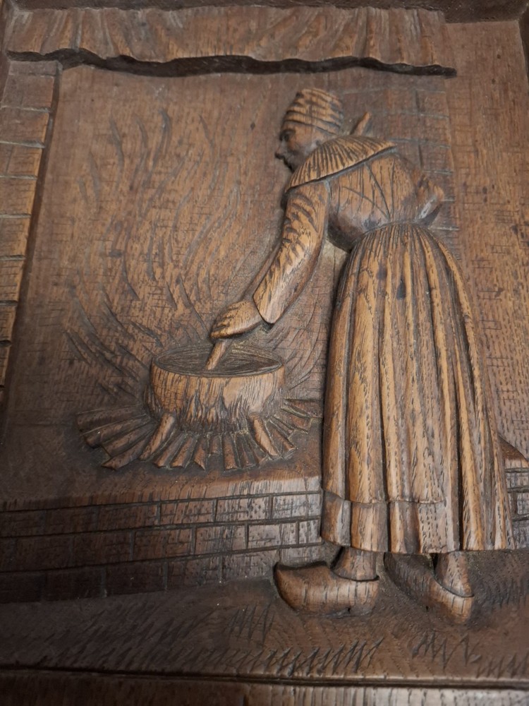 Wood Carved French Oak Panel