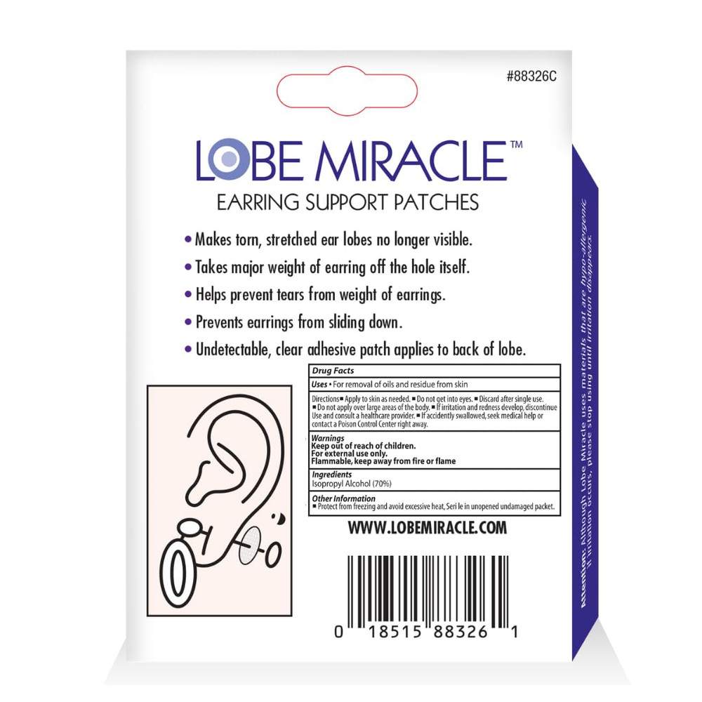 - Clear Earring Support Patches - Earring Backs for Droopy Ears - E