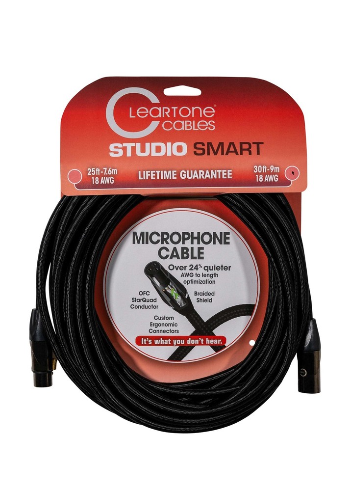 ClearTone 30-Foot Studio Smart Professional Grade Microphone Cable - 2 Pack