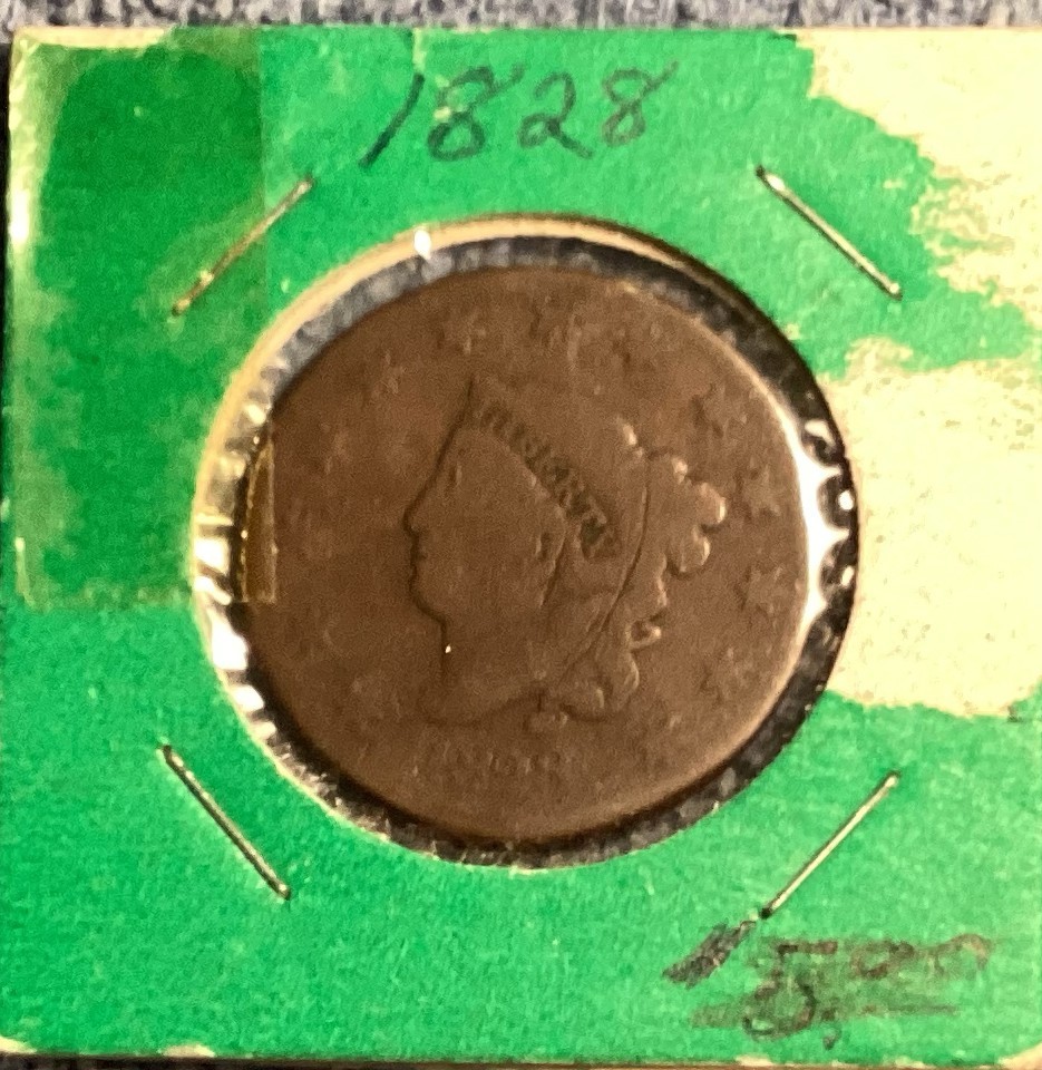 1828 Large Cent, Coronet Head, $1 shipping!