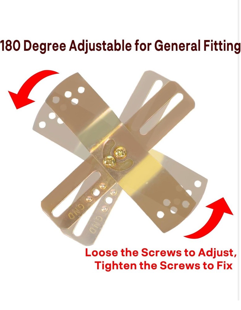 Light Fixture Mounting Brackets, Adjustable Mounting Plates for 4" J-Box, Cro