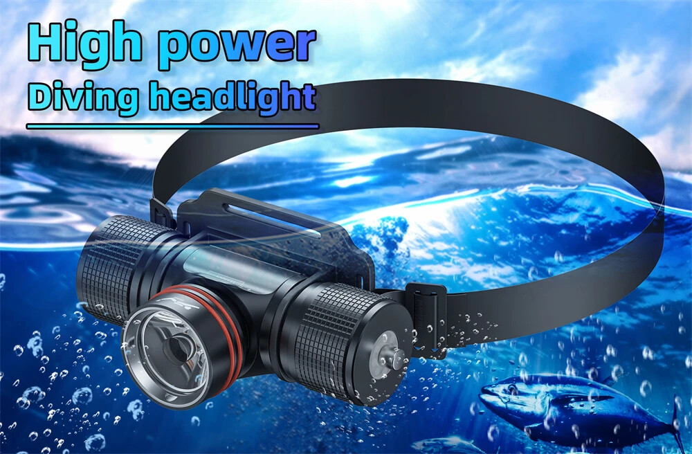 LED Diving Headlamp Scuba Dive Head Flashlight Underwater Diving Headlight