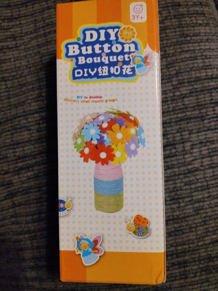 Diy Button Bouquet Hand button flowers Optional Style Ages 3+ craft