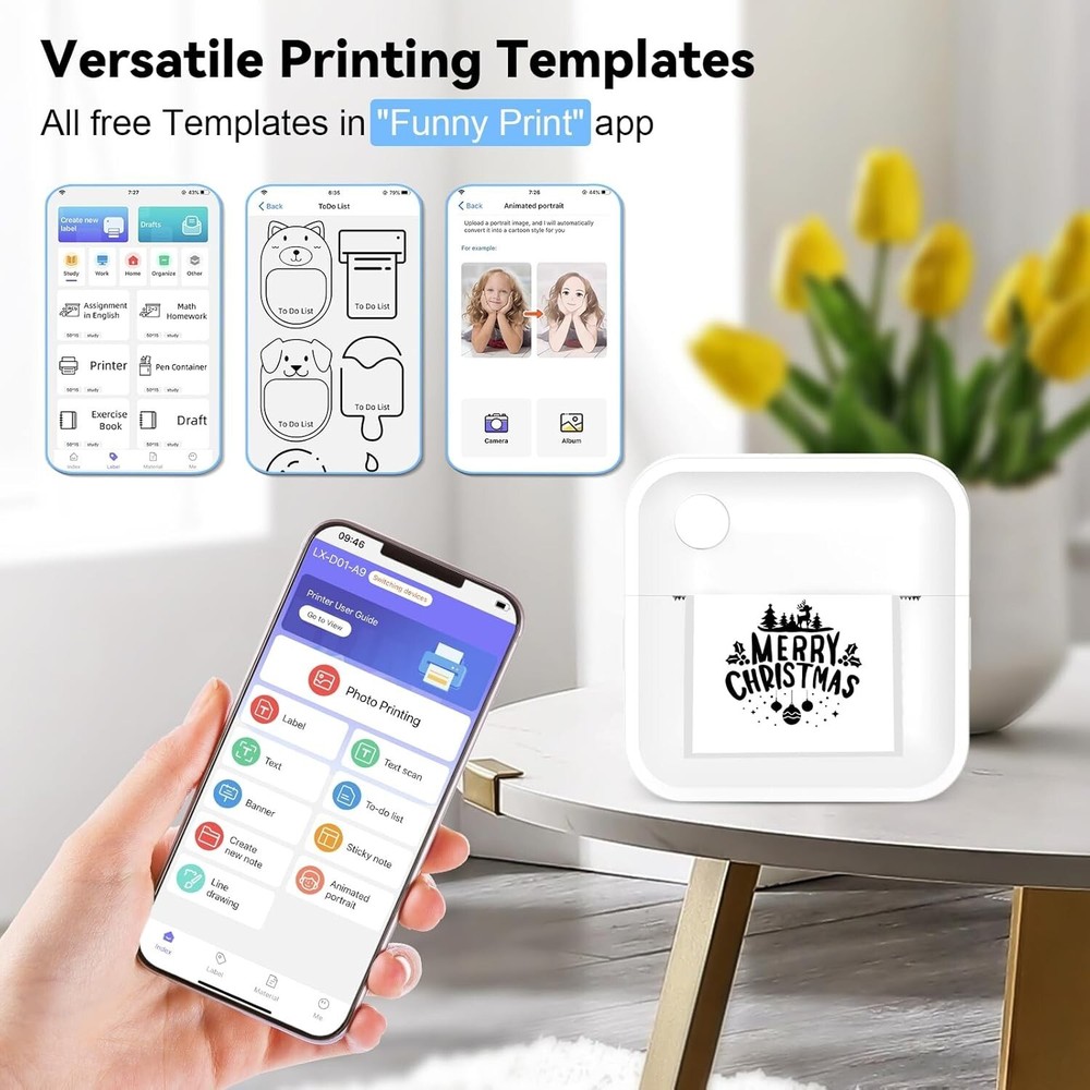 INVISEN Label Maker Machine Mini Label Printer Portable Thermal Printer