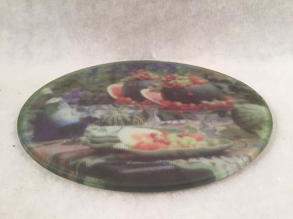 Textured Round Trivet Fruit/Wine Scene