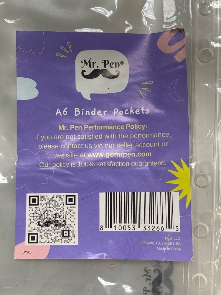 Mr. Pen A6 Binder Pockets With Zipper Closure
