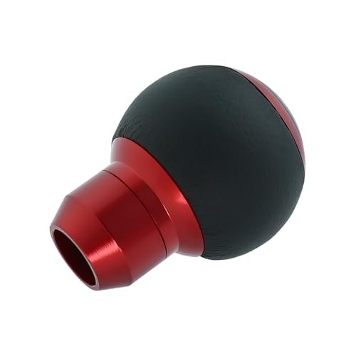 5 Speed Manual Shift Knob Leather Round Ball Gear Shifter Knobs Handle Red
