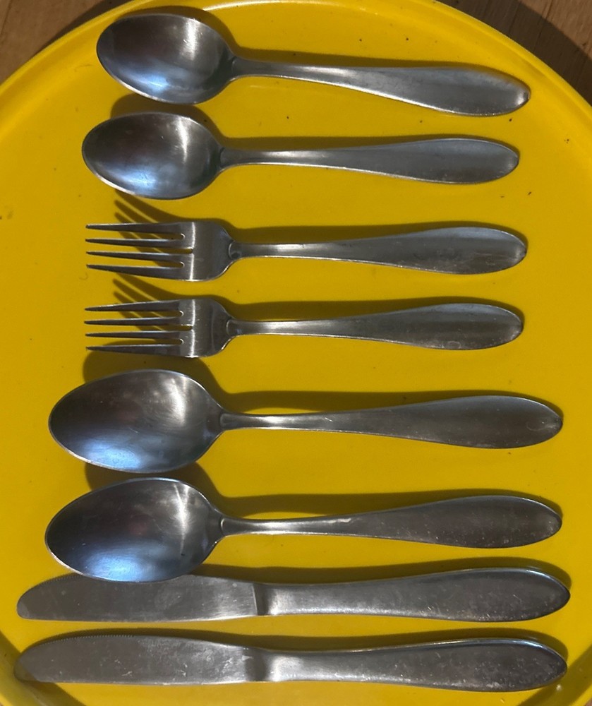 8 Pc Cambridge Silversmiths Hailey Stainless Mixed Flatware Knives Spoons Forks