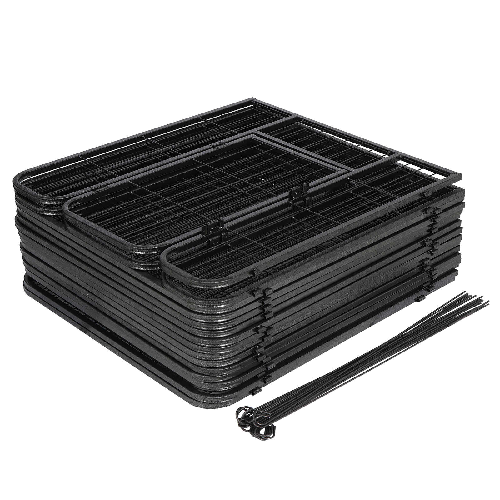 16 Panels 32Inch Dog Pen Fences 2 Doors Metal Barrier for Small/Medium Dogs