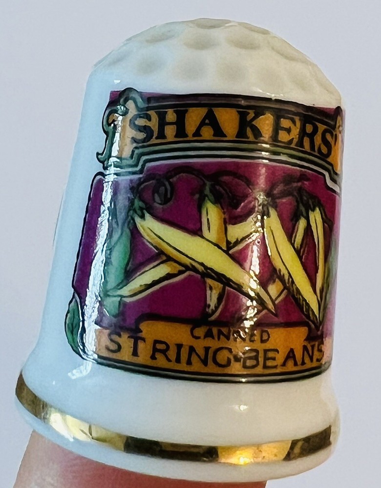 Vintage Advertising Thimble 1981 Shakers Canned String Beans