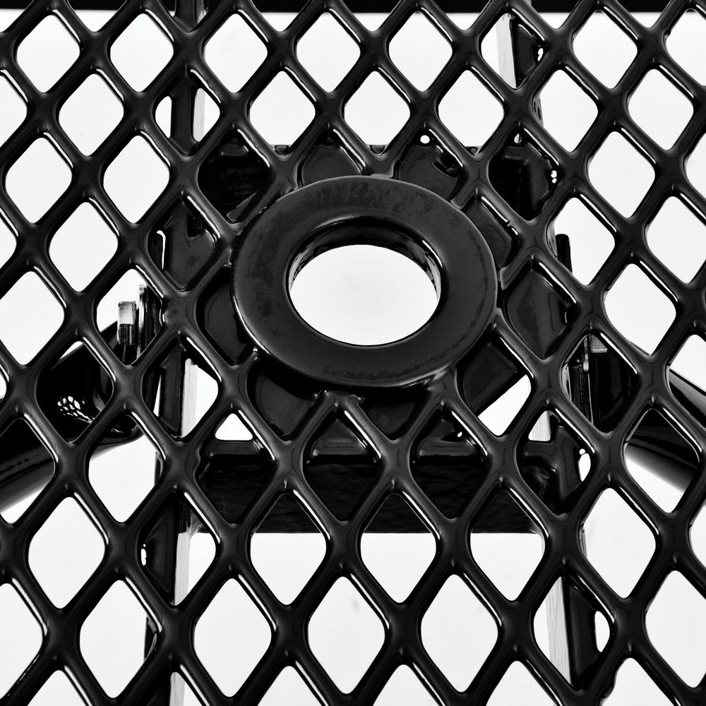 4 ft. Expanded Metal Rectangular Outdoor Steel Picnic Table Black