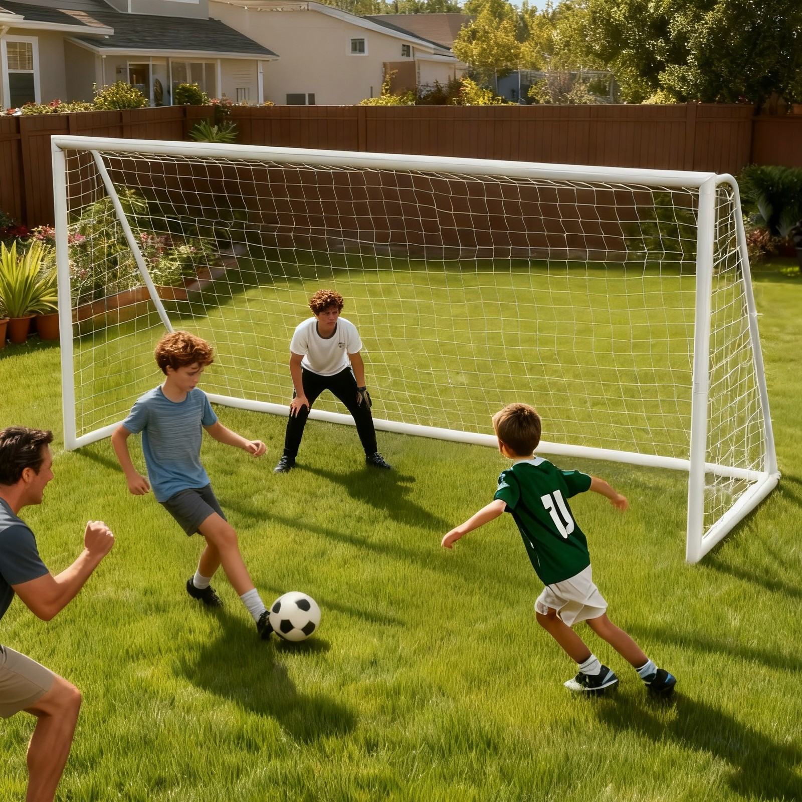 Portable Soccer Goal 12'x6' PVC Frame Soccer Net for Backyard Football Training