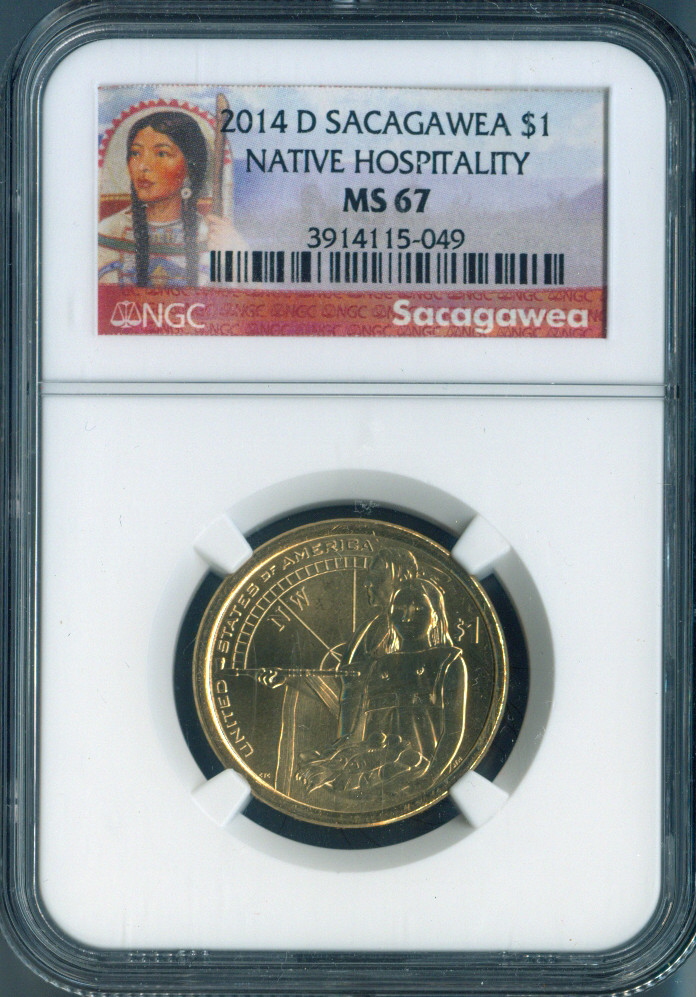 2014 D Sacagawea Dollar NGC MS67 Quality