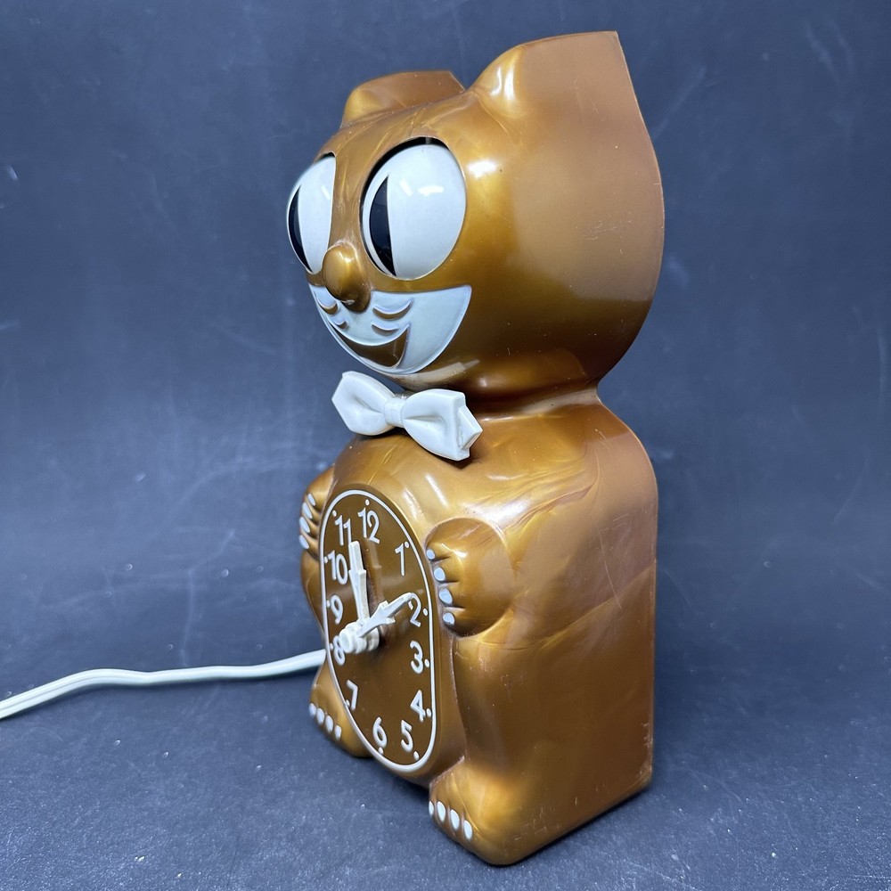Kit-Cat Klock 1960's - Model D8 - Copper - Missing Tail - Works - Vintage - Read