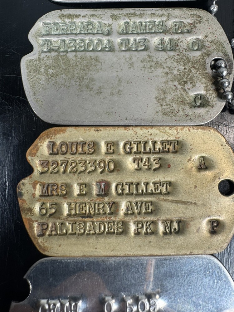 WWII US Military Dog Tags Lot 5 Notched T43 Army Navy Named IDs RARE