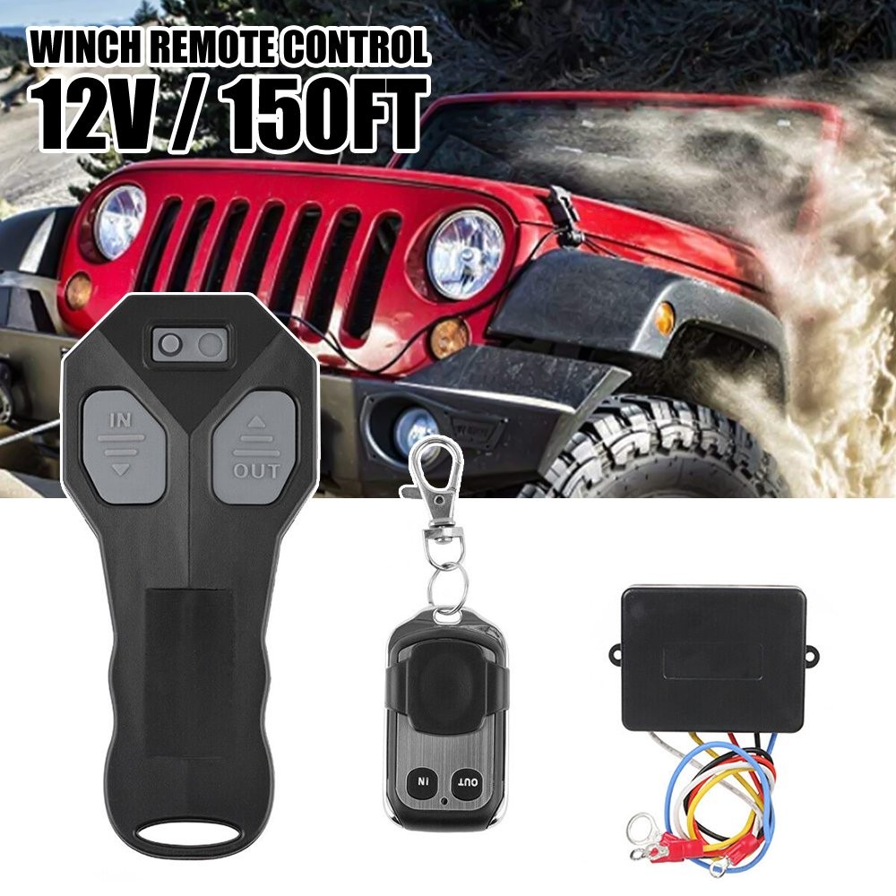 12V Wireless Winch Remote Control Switch Handset & Receiver Kit ATV SUV UTV US