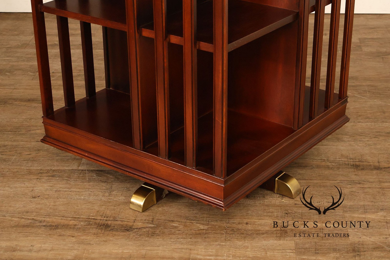 Edwardian Style Mahogany Inlaid Revolving Bookcase