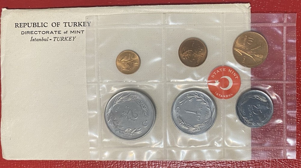 1965 TURKEY 6 COIN  MINT SET