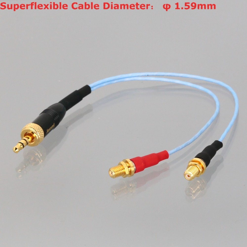 3.5mm Locking Plug to L/R 2x Microdot Jack Cable Microphone Preamplifier Pre-Amp