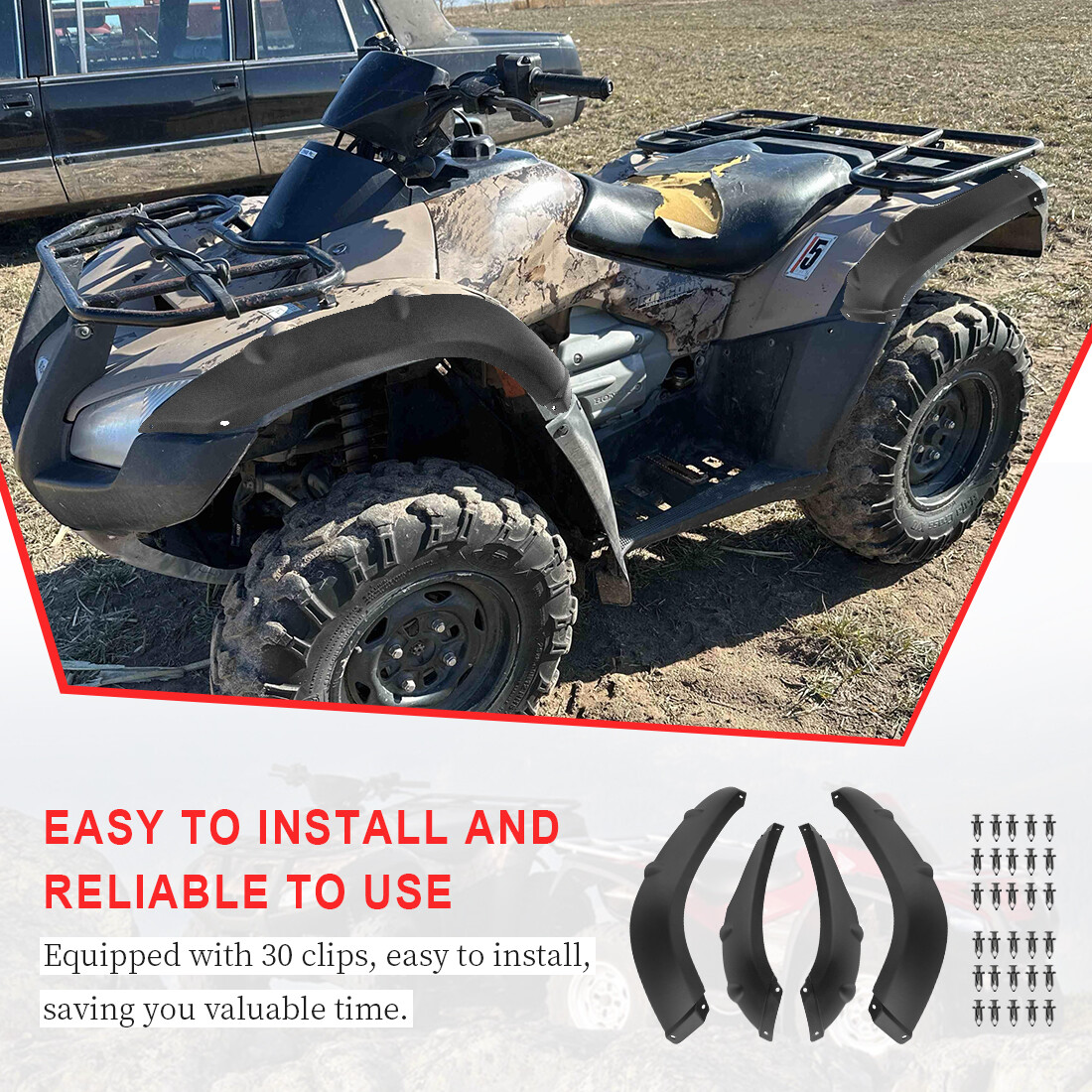 Fender Mud Guards Flaps Flares For Honda Rincon 650 680 TRX650 TRX680 2003-2023