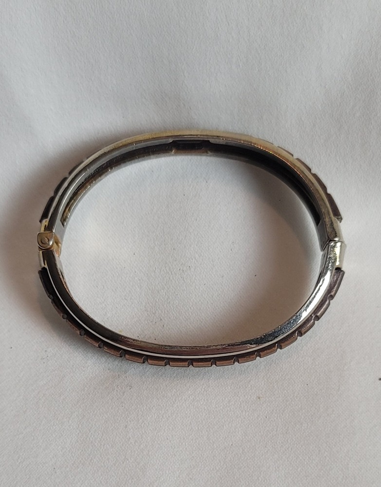 Vintsge Bangle Bracelet Silver And Copper Tone