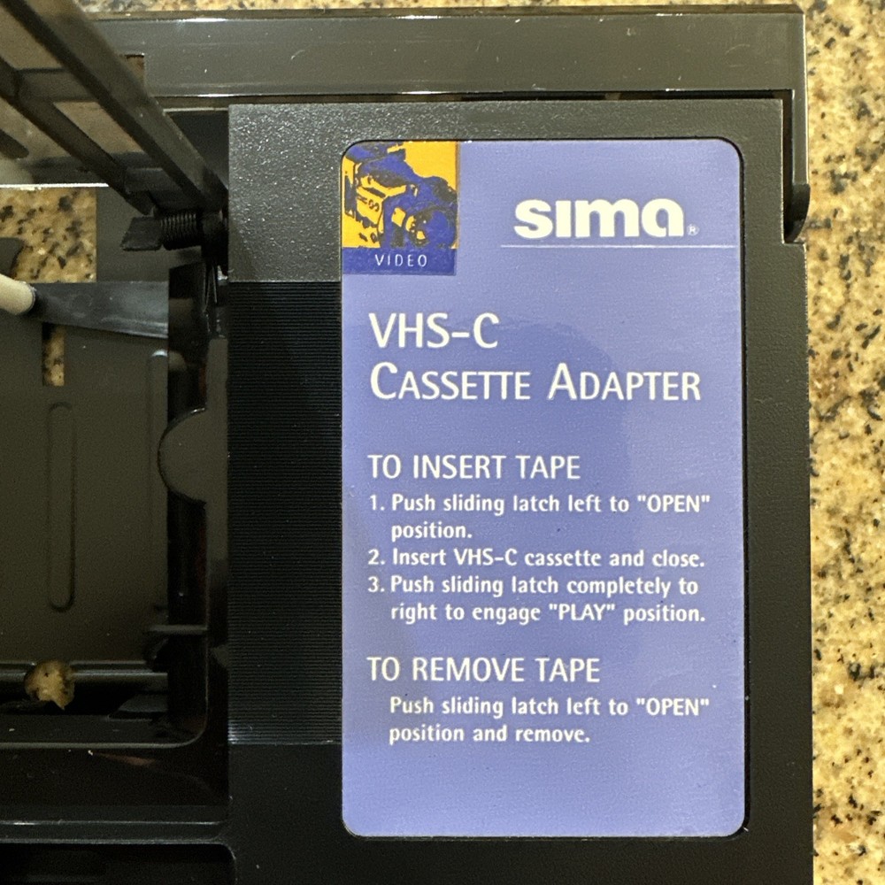 Sima VHS-C Cassette Adapter Model SCA Plays VHS-C